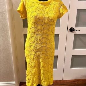 AB STUDIO yellow knit dress. Size M